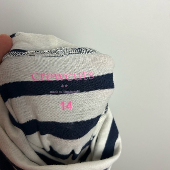 Crewcuts J.Crew Kids Girl Size 14 Top Blouse Striped White-Black Turtleneck - Picture 7 of 11